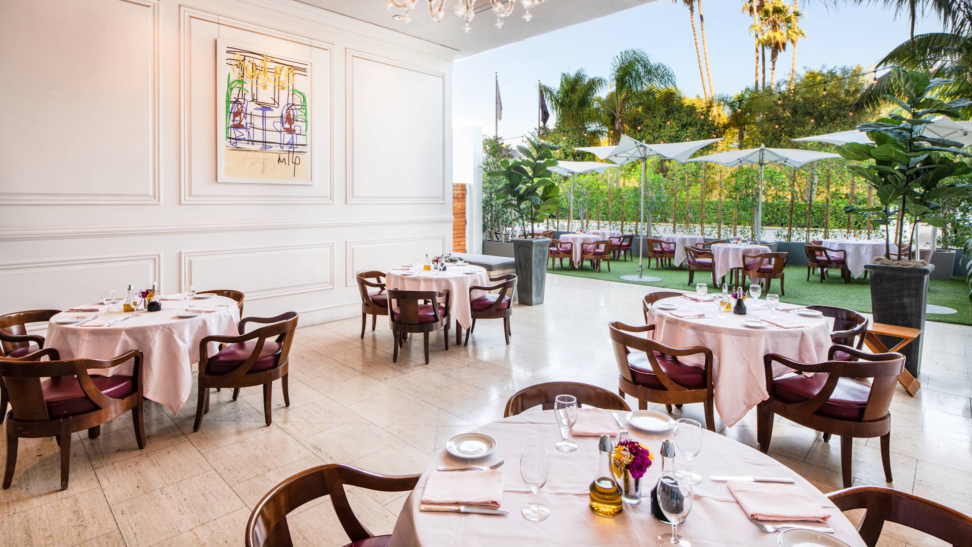 hotel exterior at dusk