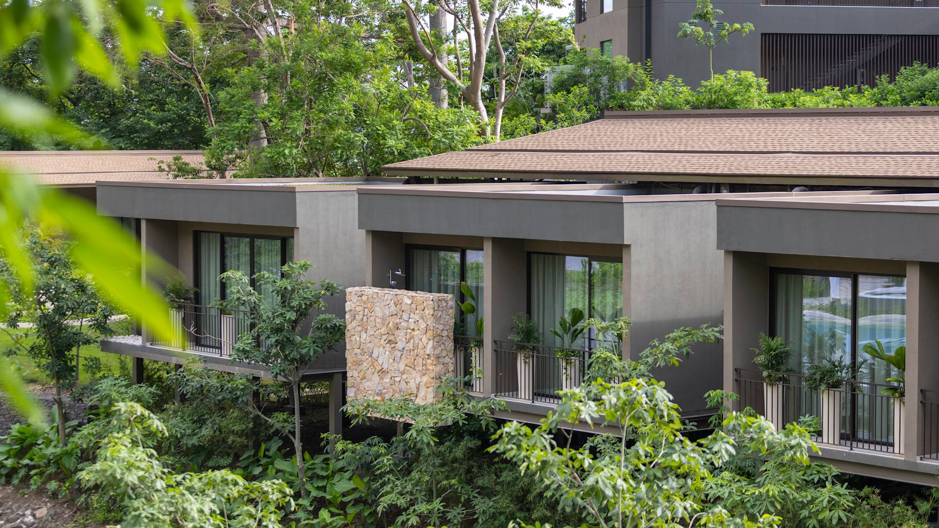 Extérieur de la salle de soins du spa