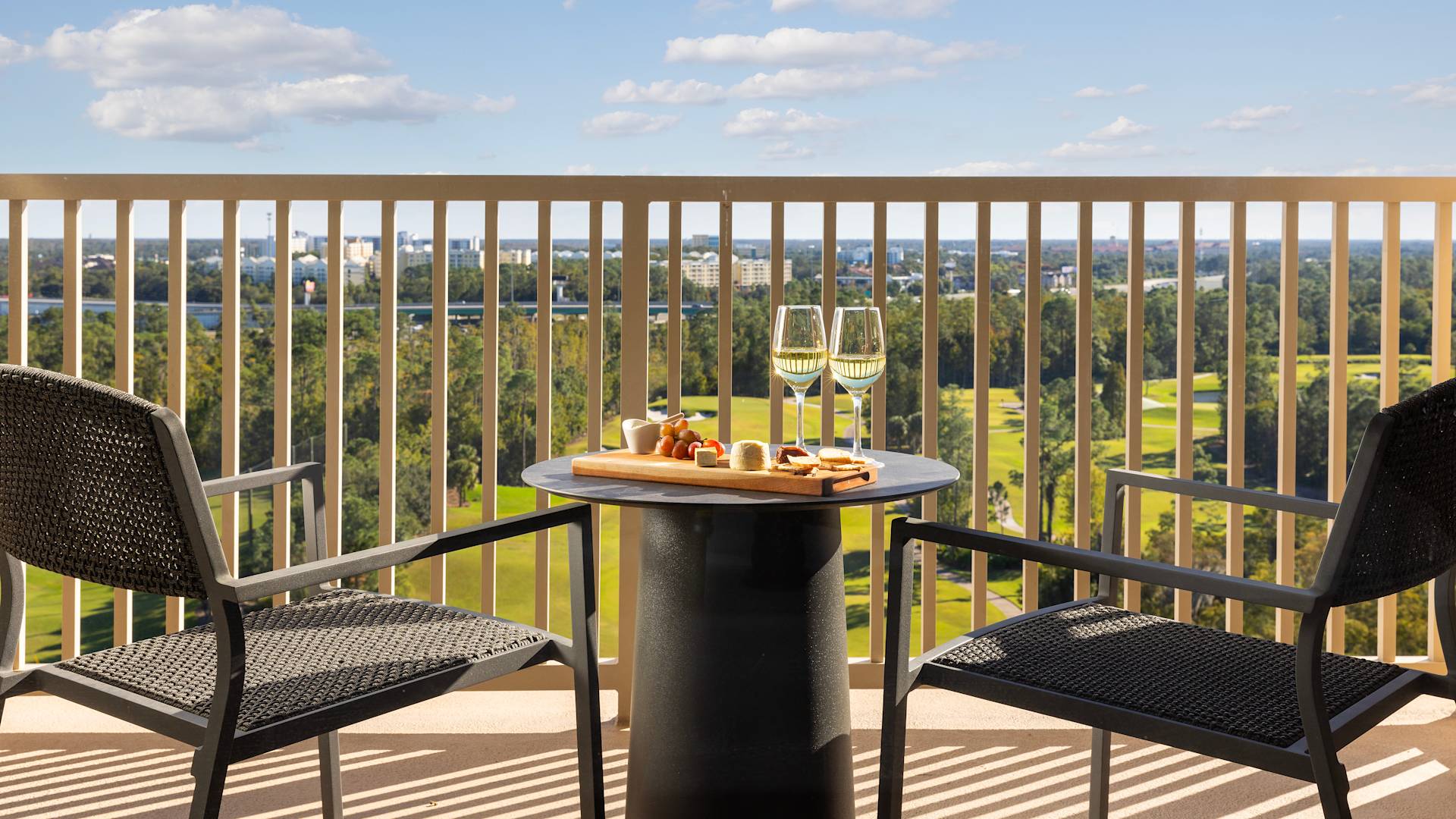 chairs and table on balcony
