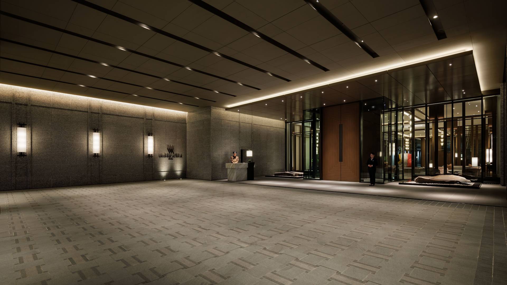 ホテルの車寄せ。