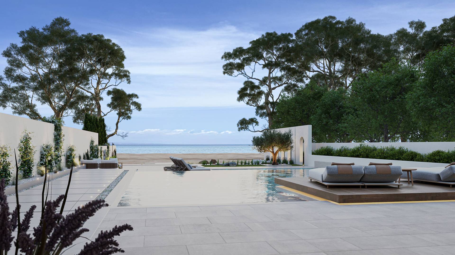 Външен басейн на частна вила