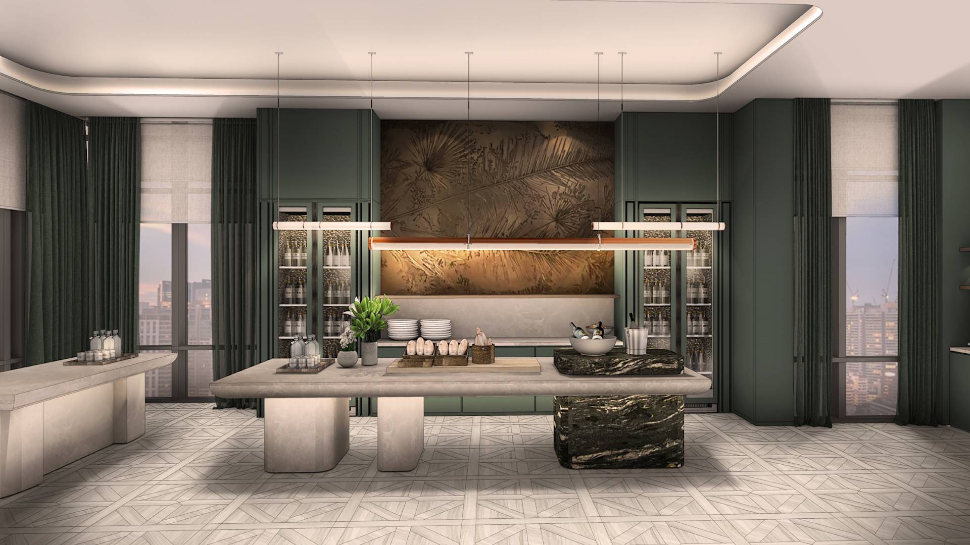 Salon Executive, otwarta kuchnia