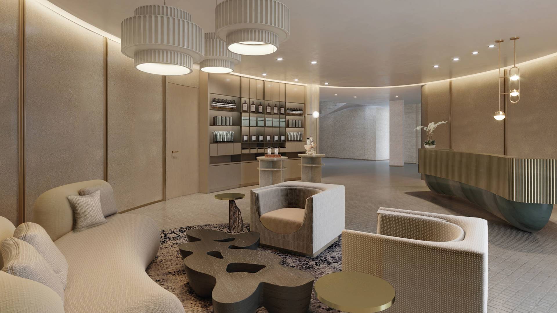 Zitplaatsen in de spalounge