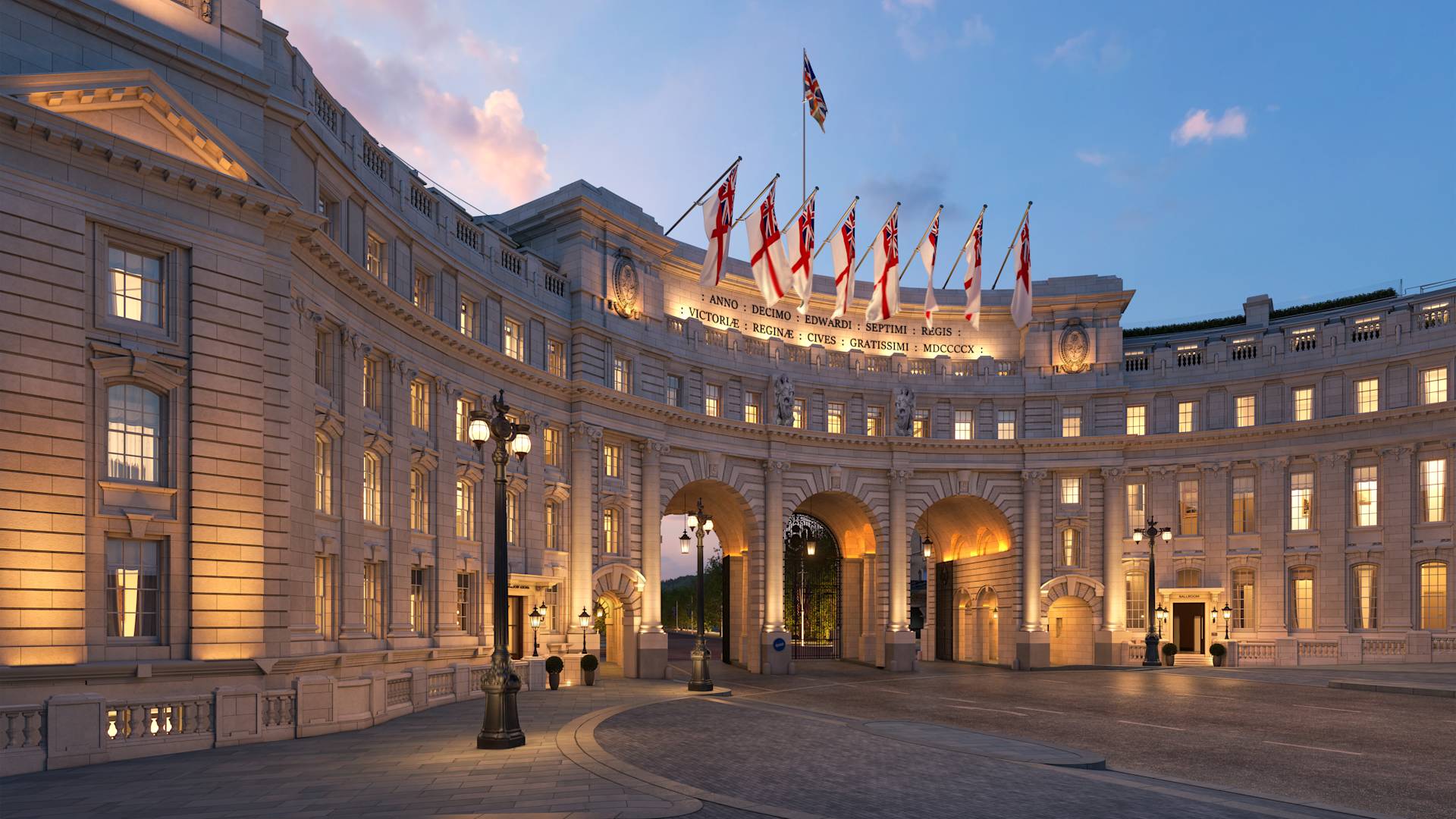Hotel Exterior at Sunset