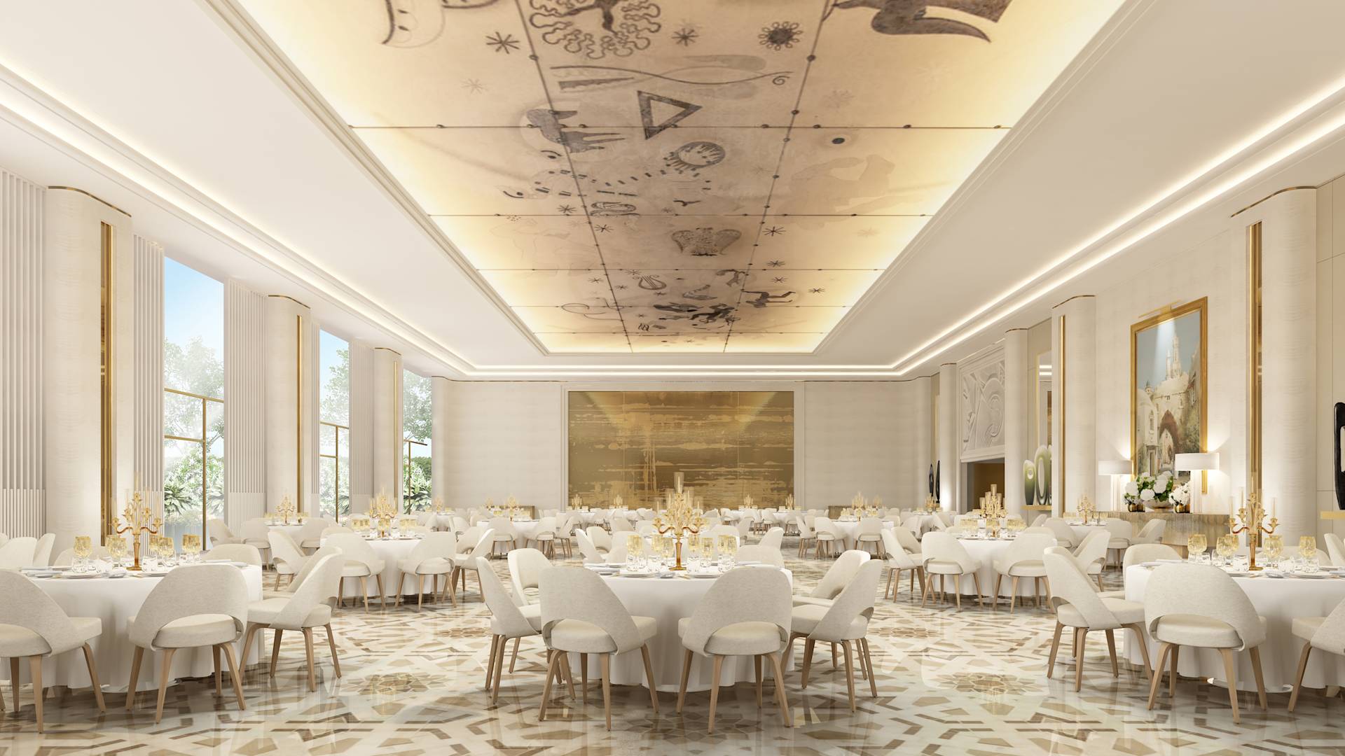 Ballroom Rabat, meja bundar resepsi