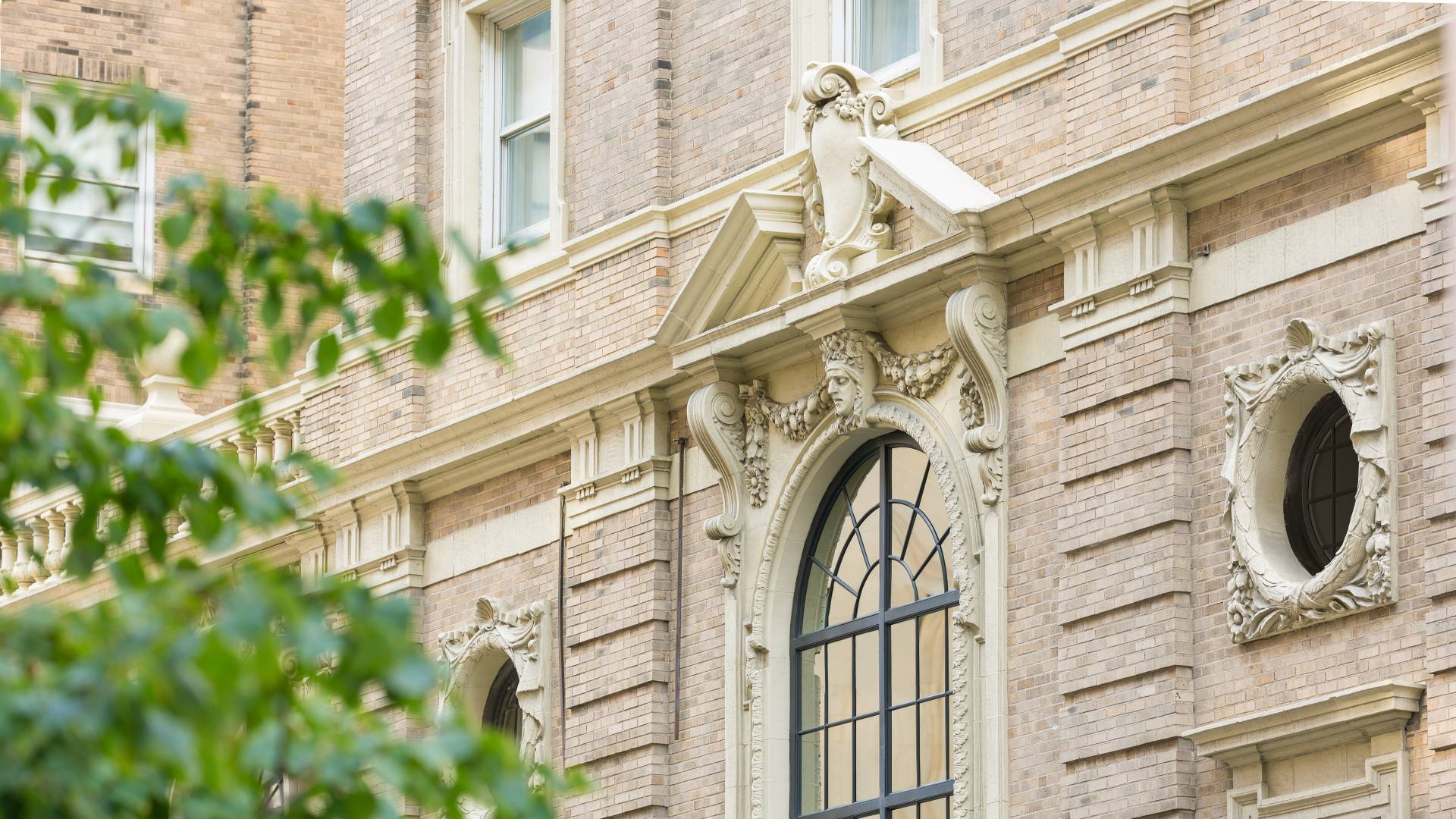 Hotel exterior showing architectural details