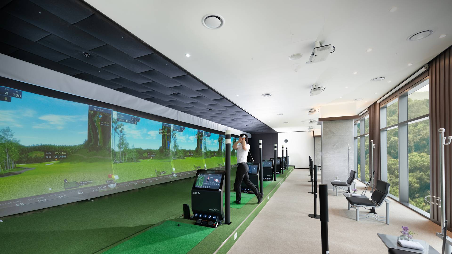 Terrain d'entraînement de golf-transition