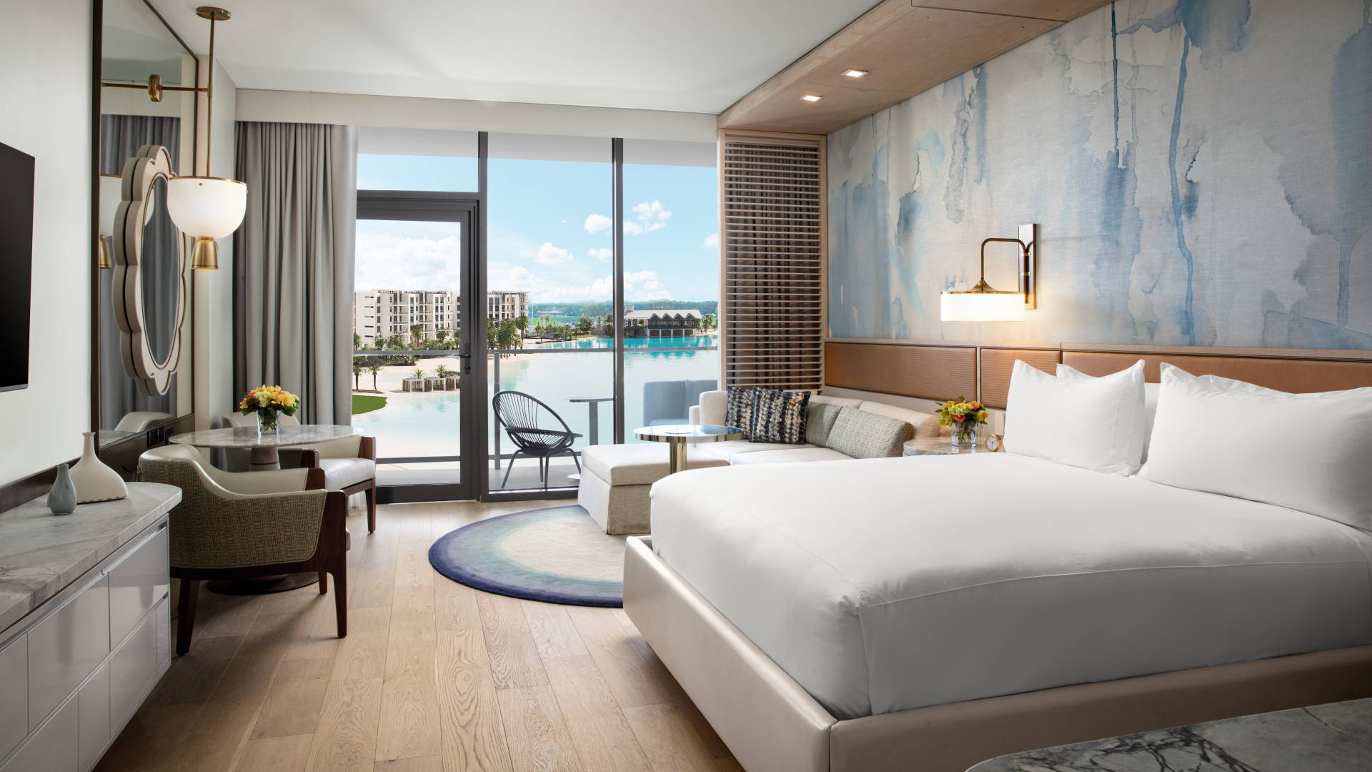 King bedroom with lagoon view