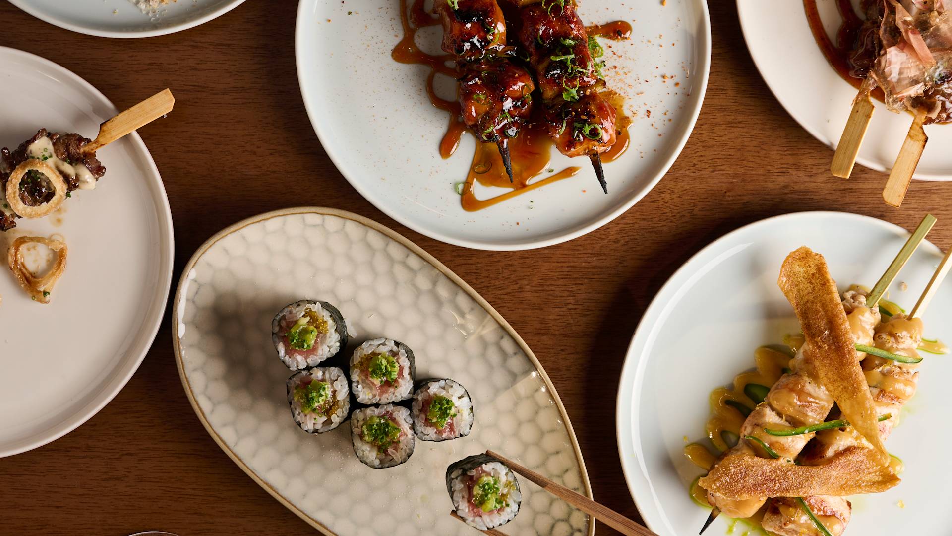 The Terrace restaurant, dinner entrees, sushi-transition