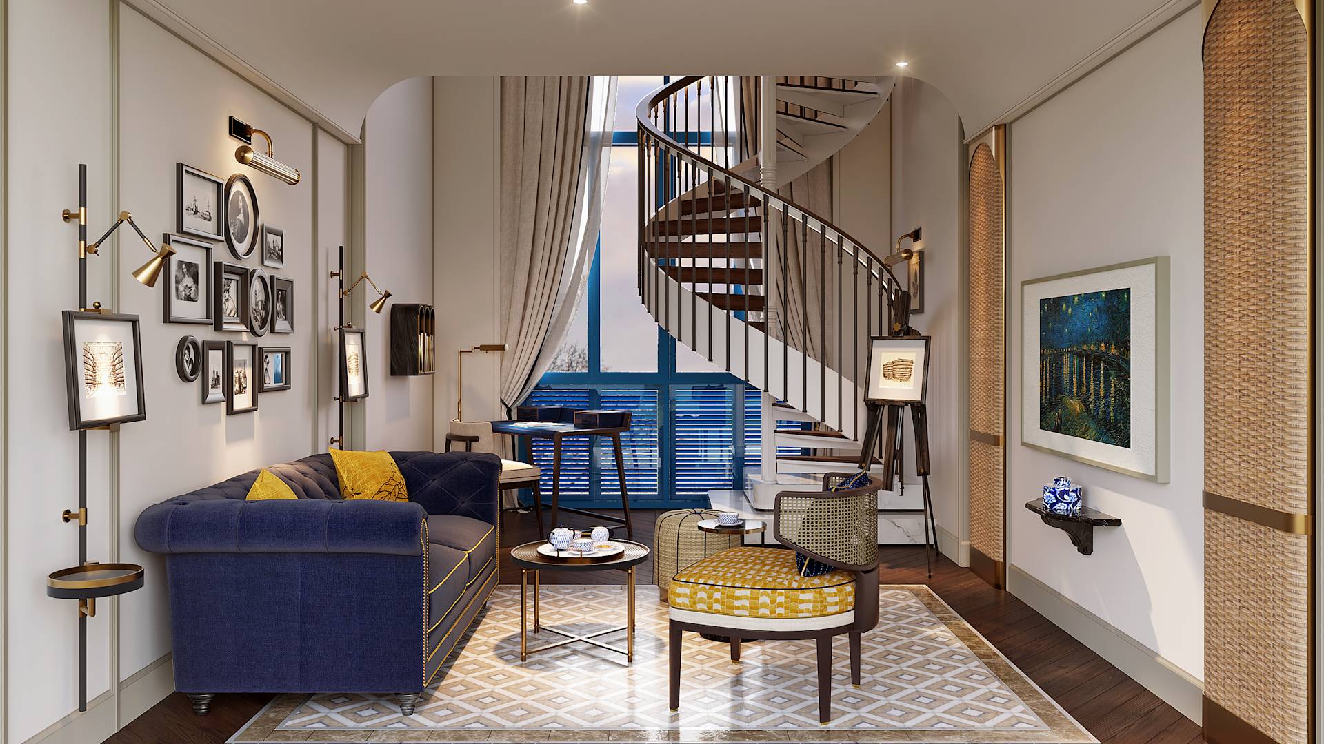 Ruang duduk dupleks.-transisi