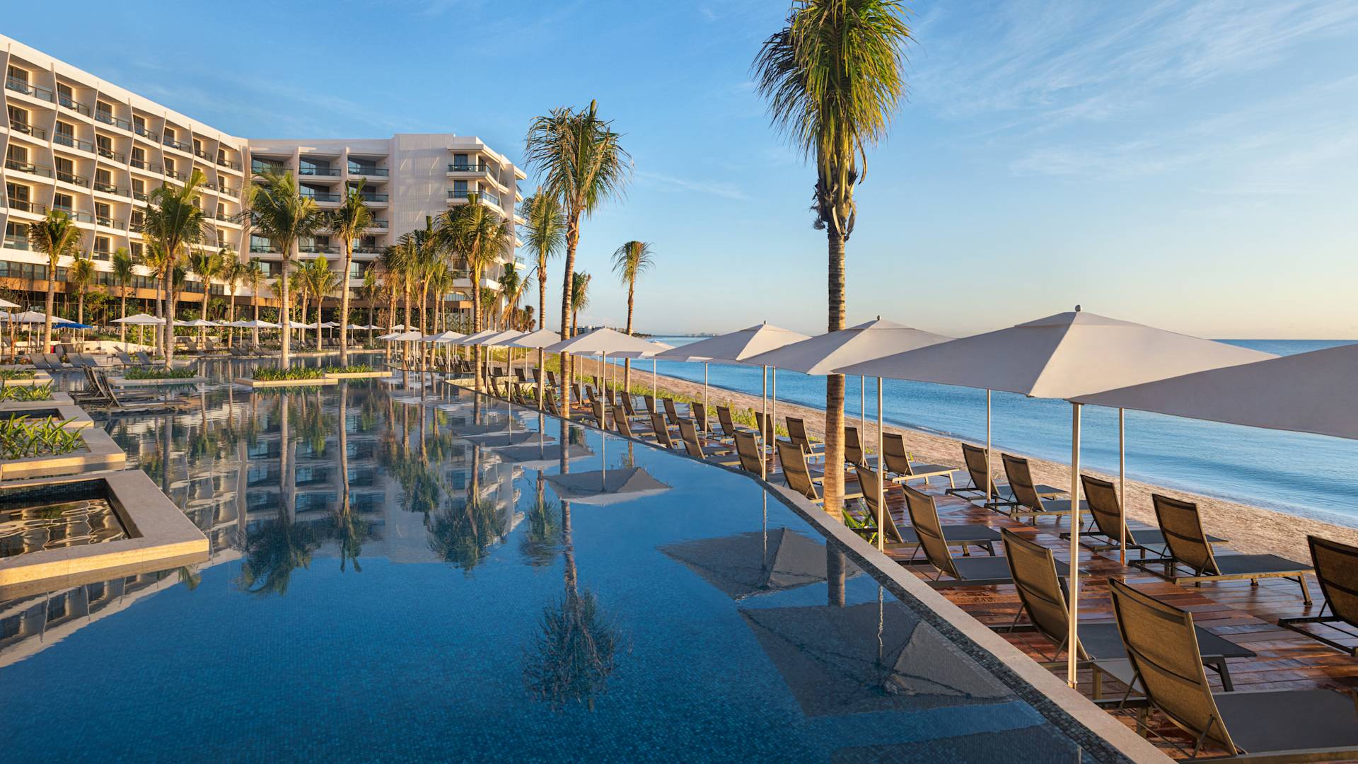 Outdoor Pool With Loungers