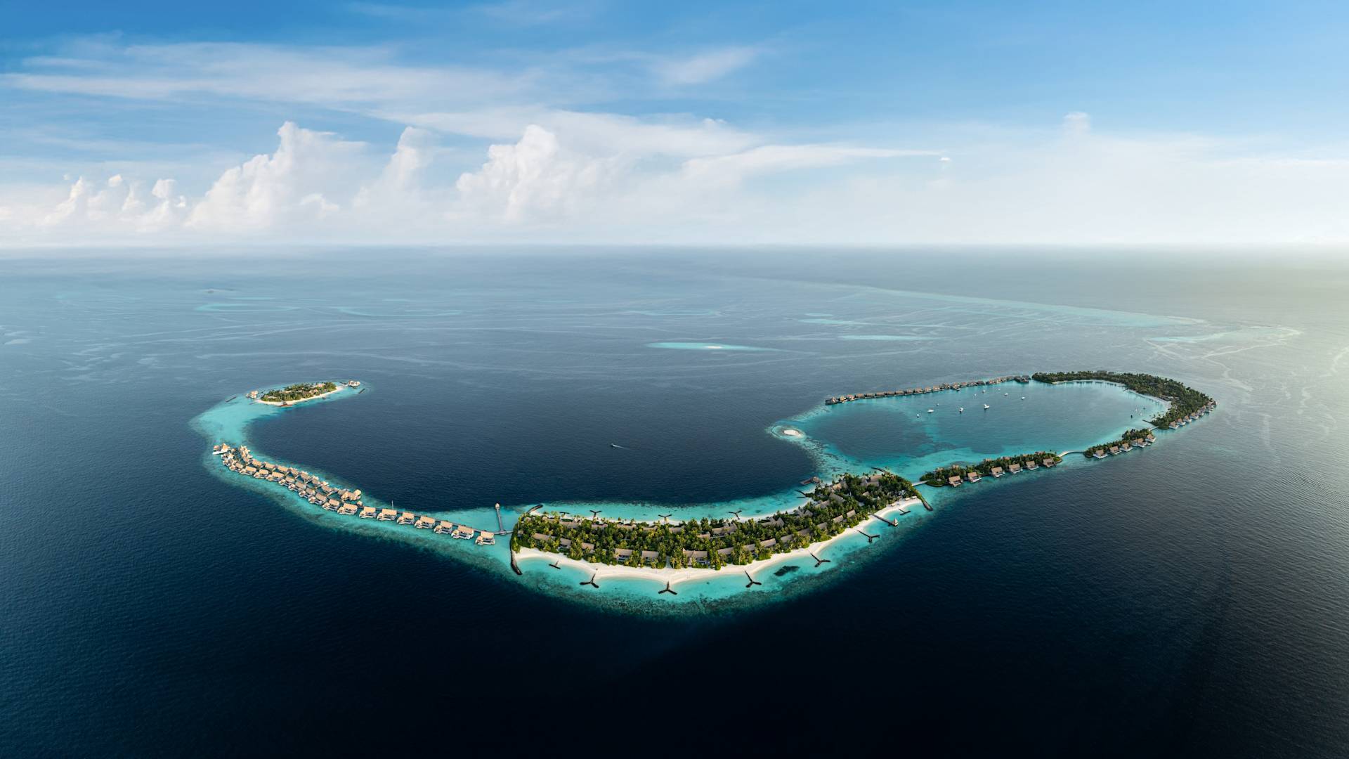 Aerial View of Waldorf Astoria Maldives Private Island-transition
