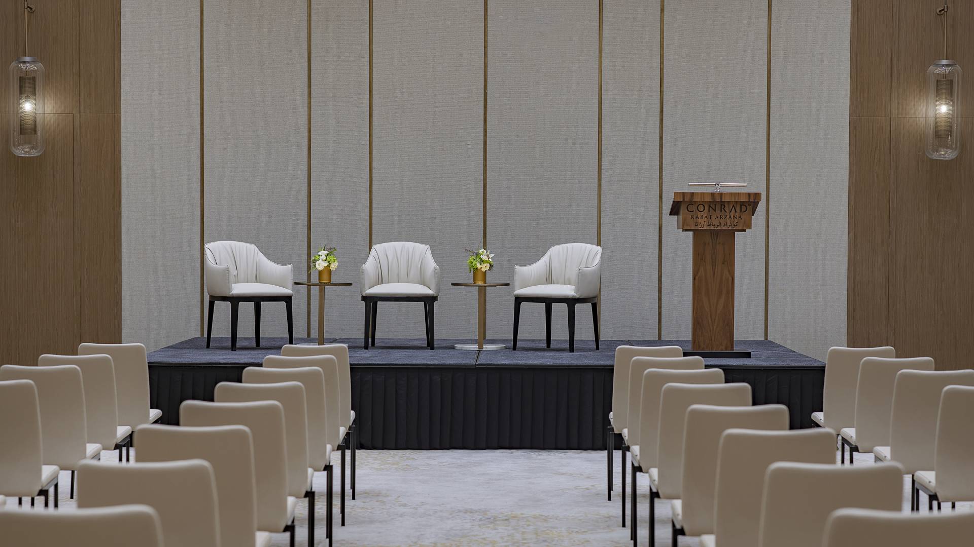 Saphir Ballroom Setup Theater Style with Podium Area