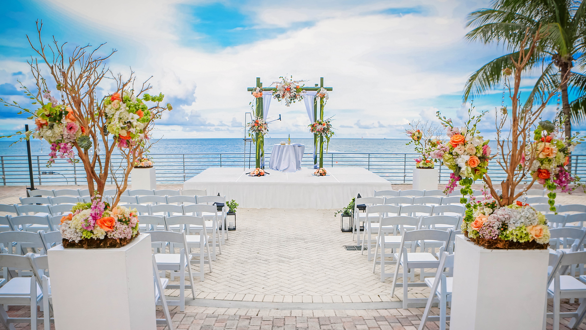 Wedding setup with sea view