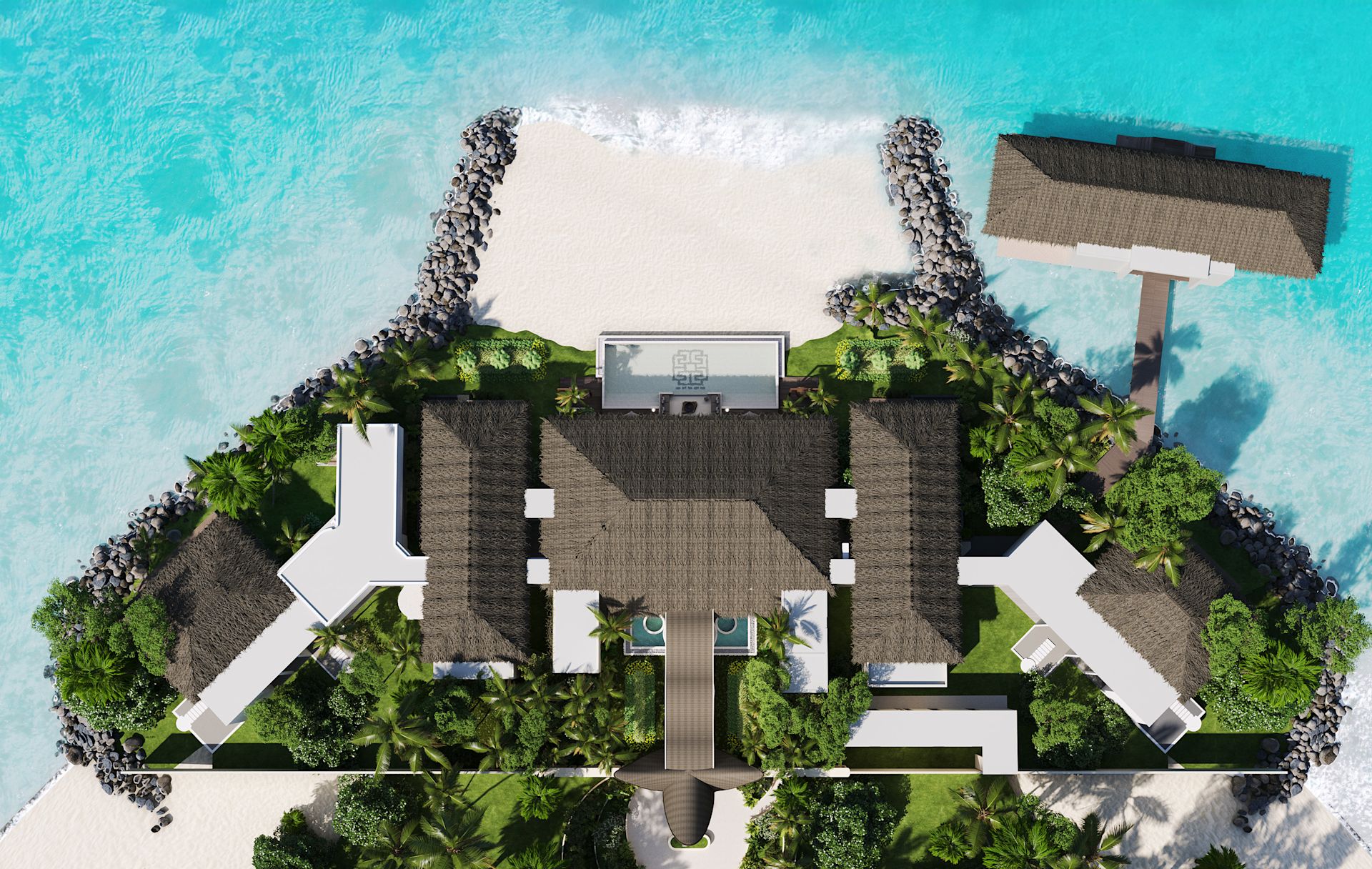 Вид сверху на резиденцию Amingiri