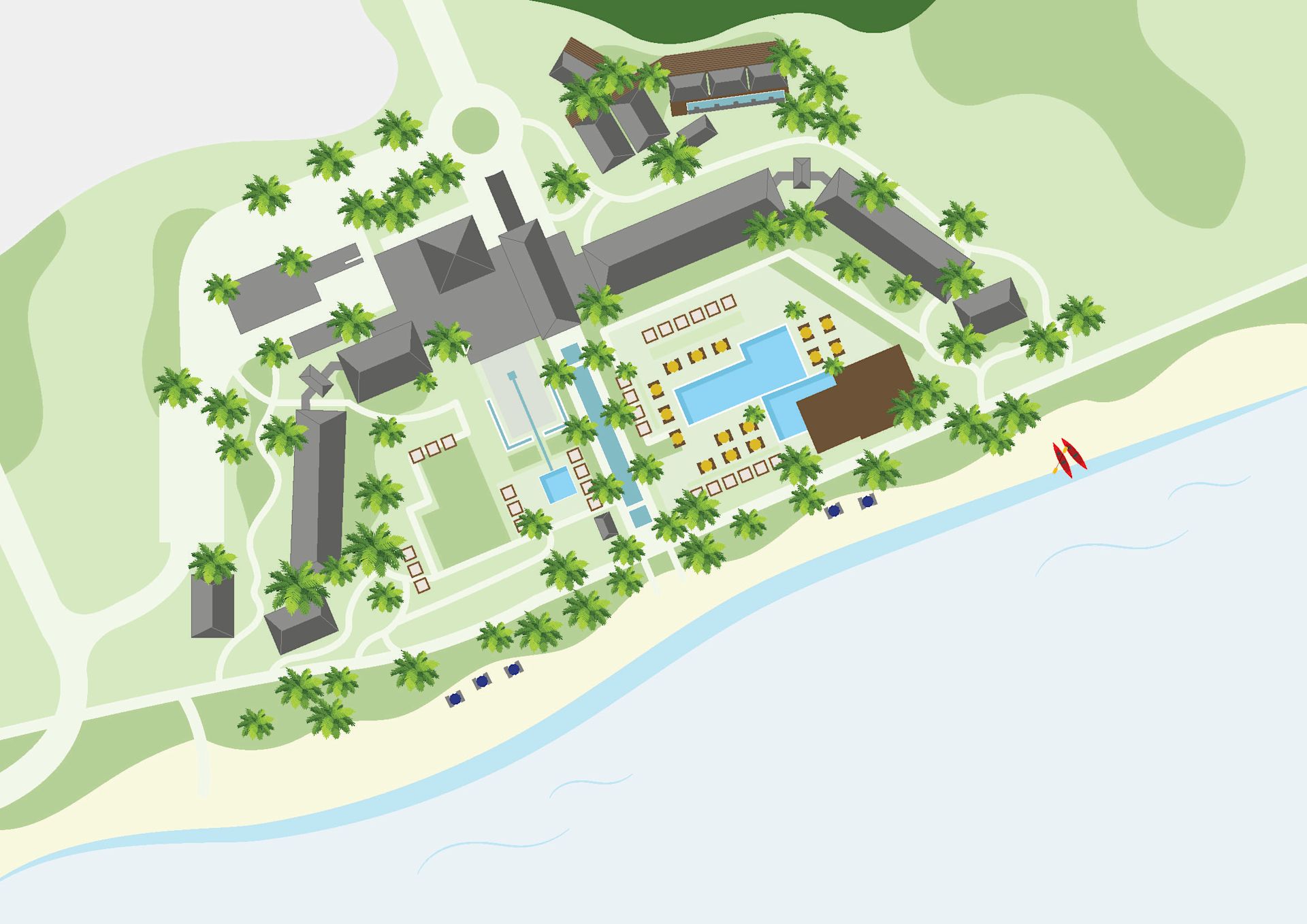 Karte, ariel reort map