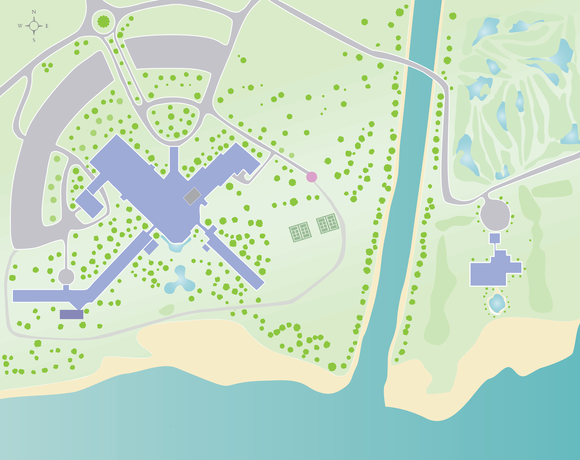 แผนที่ทรัพย์สินเชิงประสานงานสําหรับ Ponce Golf & Casino Resort