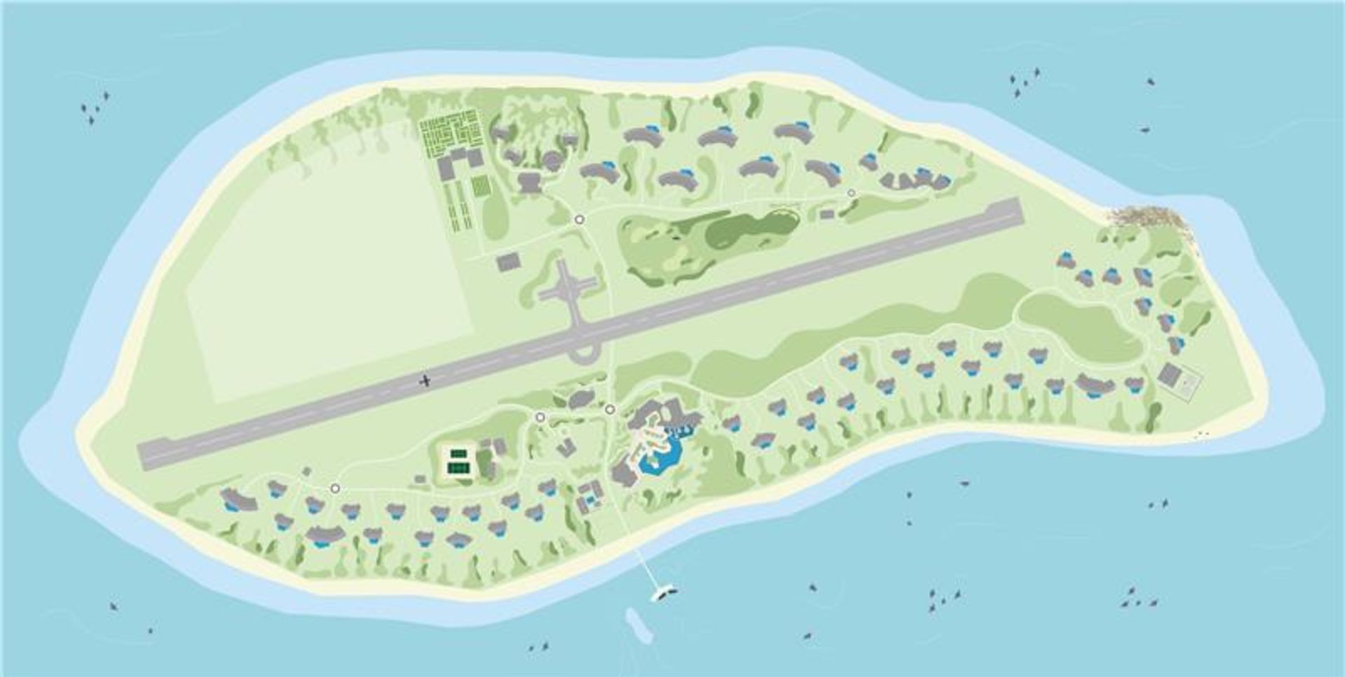 Resort Map of Waldorf Astoria Seychelles Platte Island