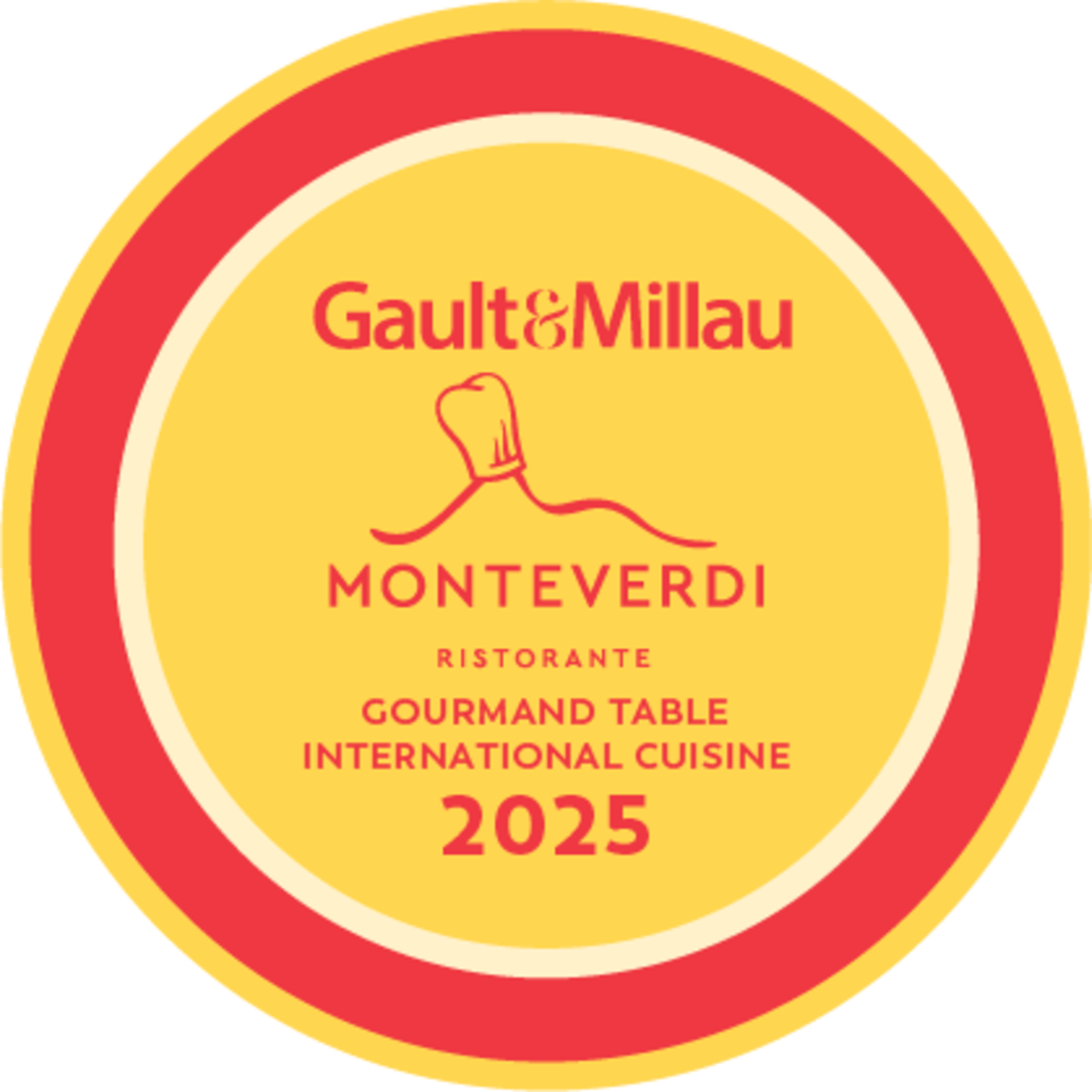 Gault Millau Red and Yellow award