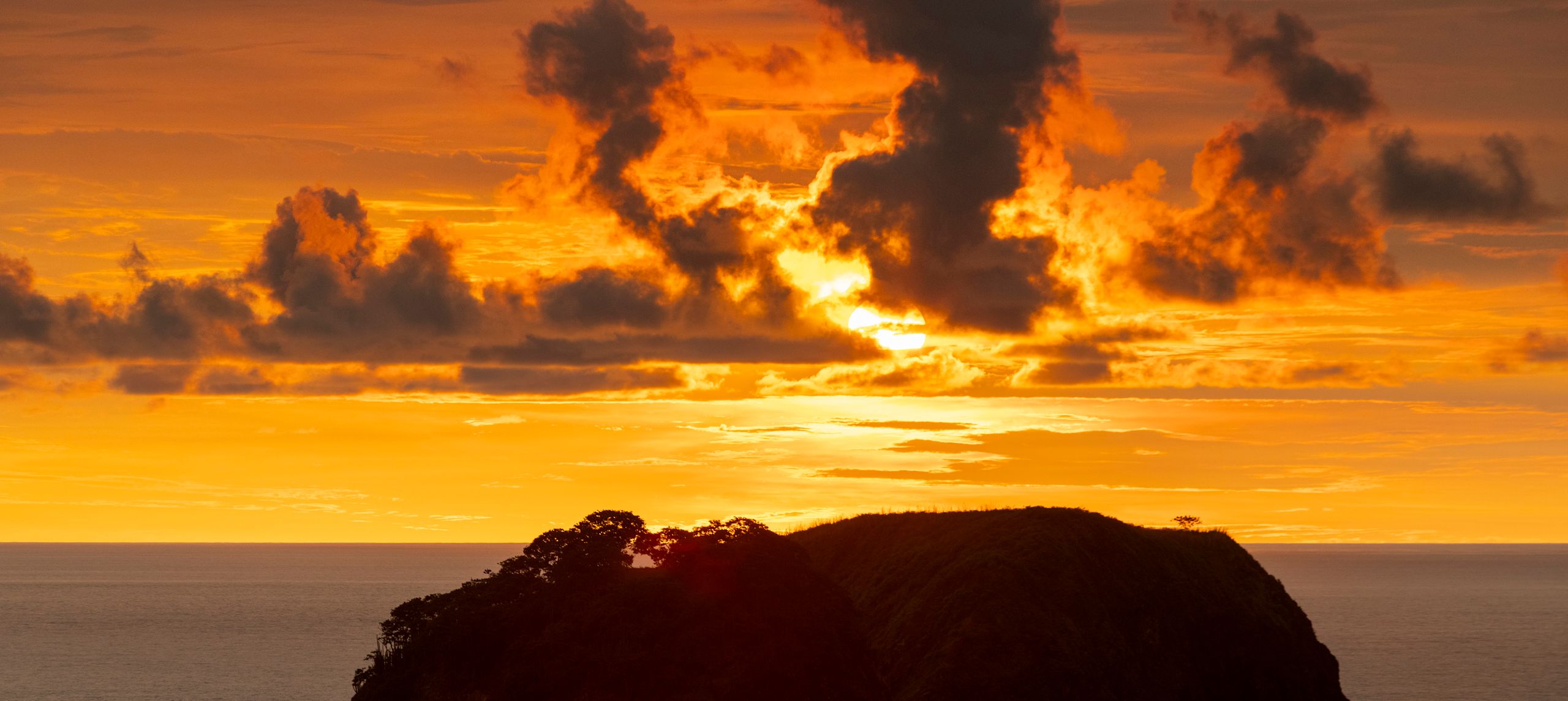 Island view at sunset