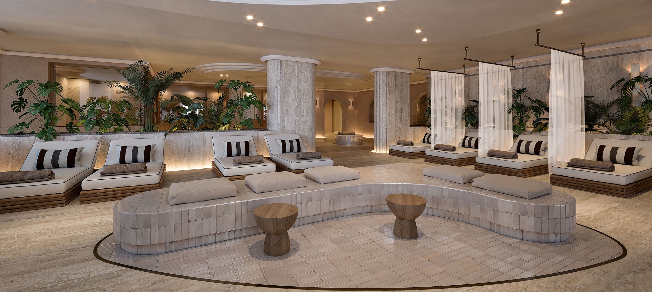 СПА салон с твърда и мека седалка-следваща преход