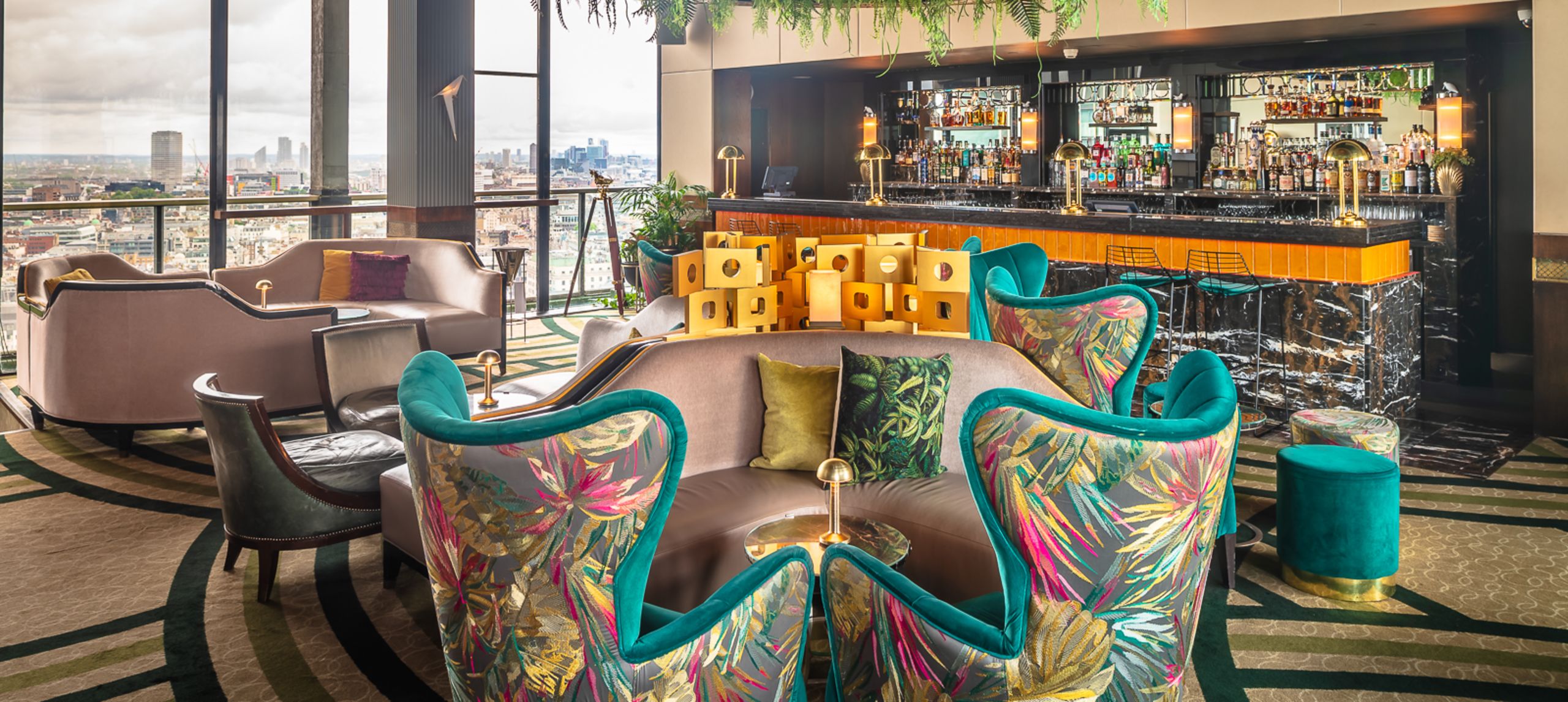 View of Colourful chairs in bar area