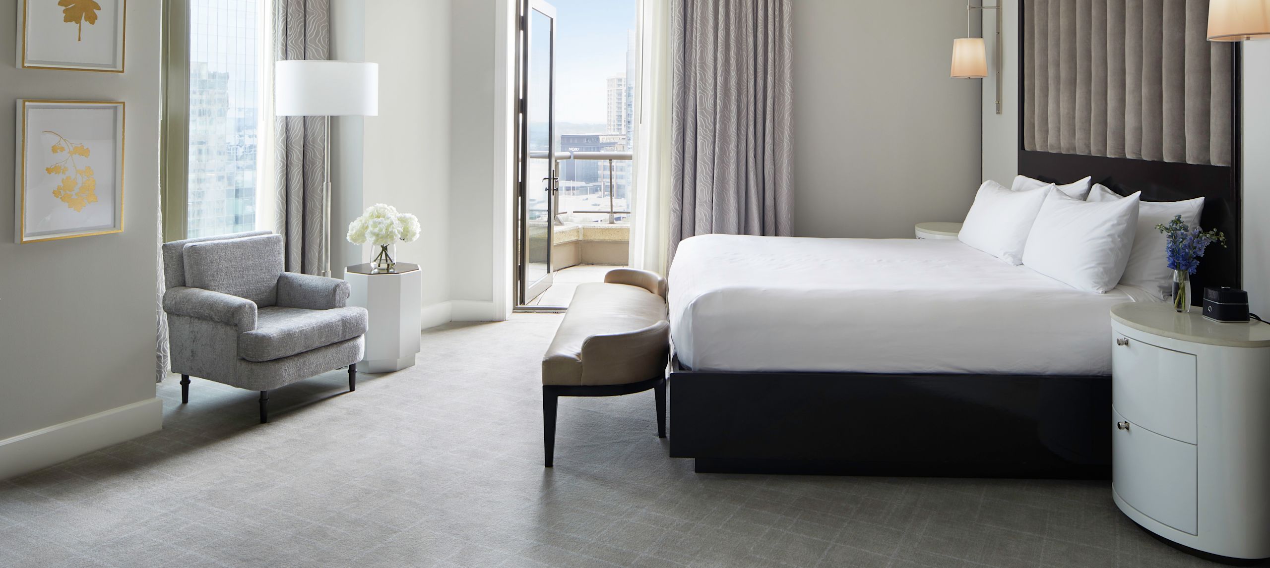 suite bedroom with king bed-transition