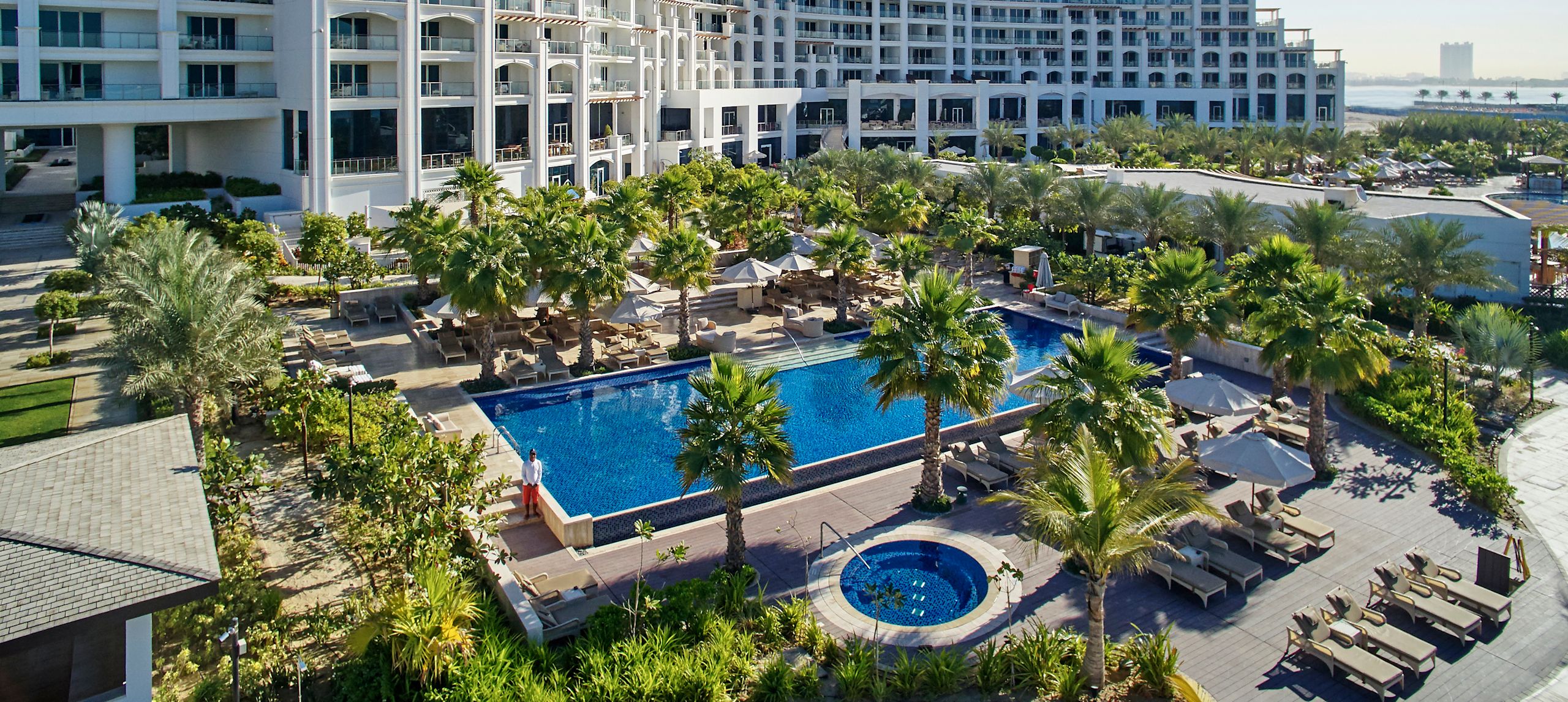 Aerial View of Hotel and Pool Area