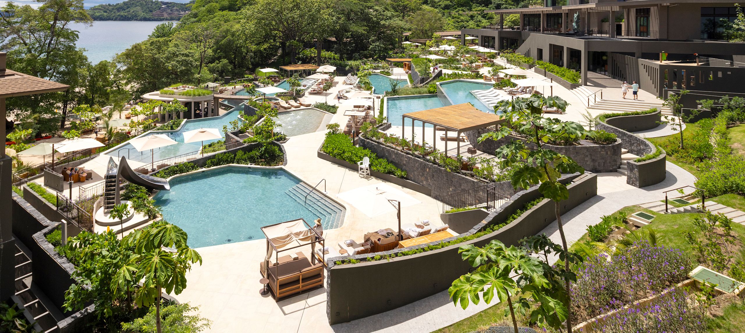 Pools aerial view-transition