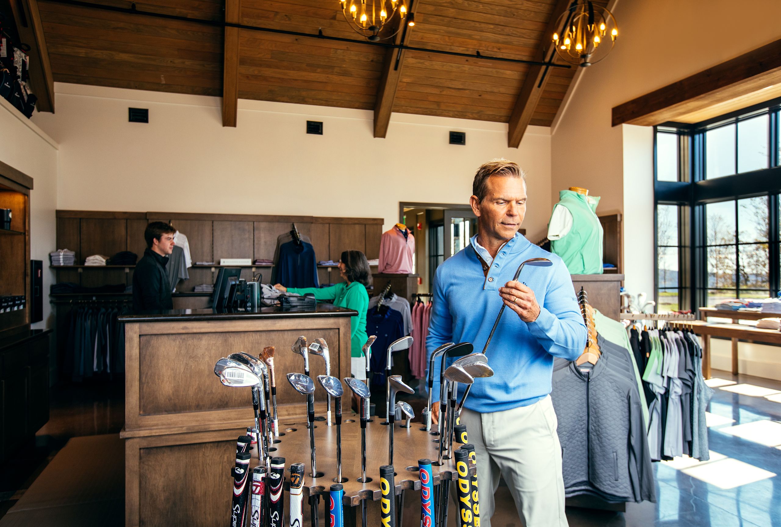 Person shopping in golf pro shop