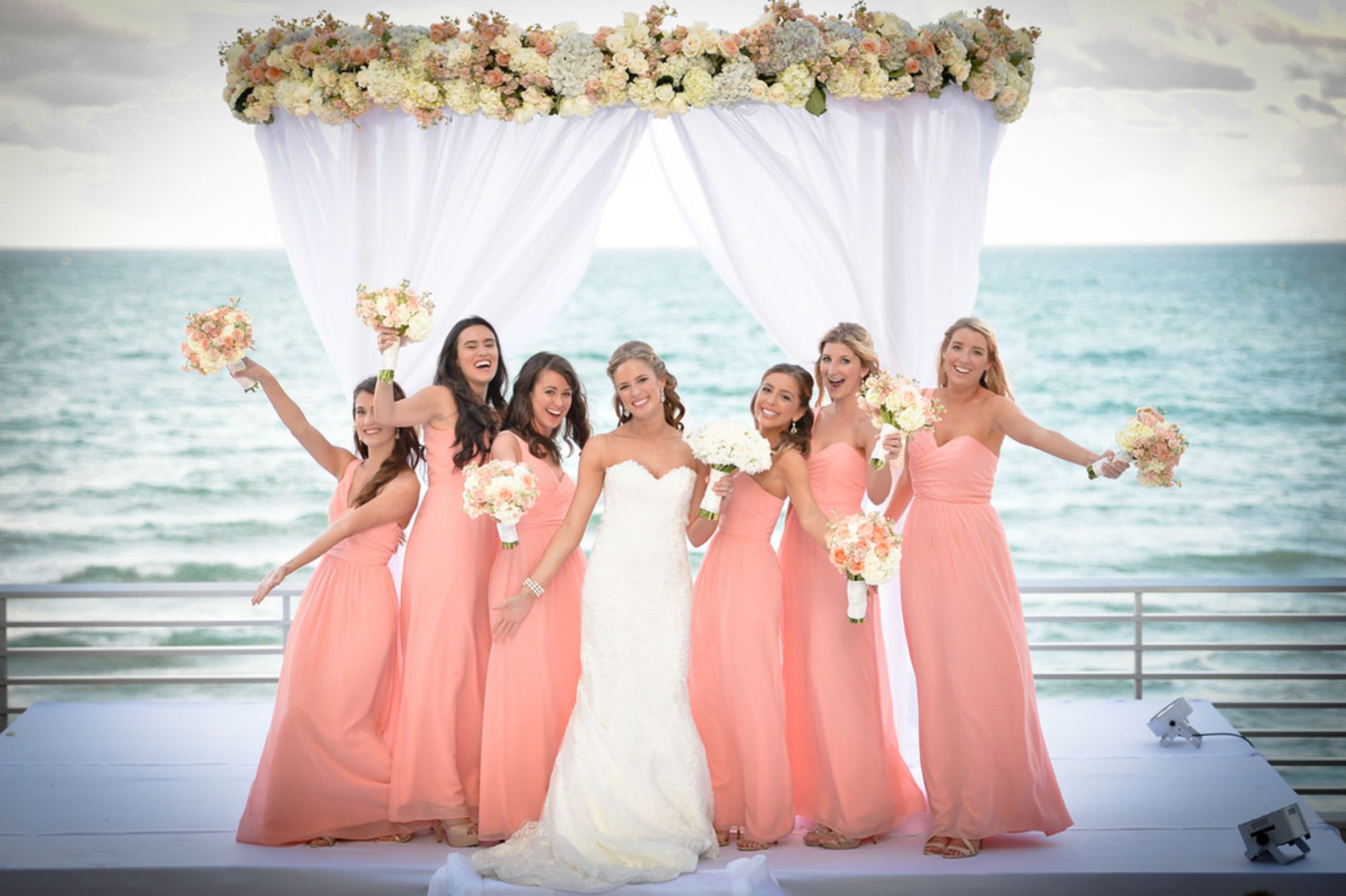 Weddings, Beach Bride and brides maids