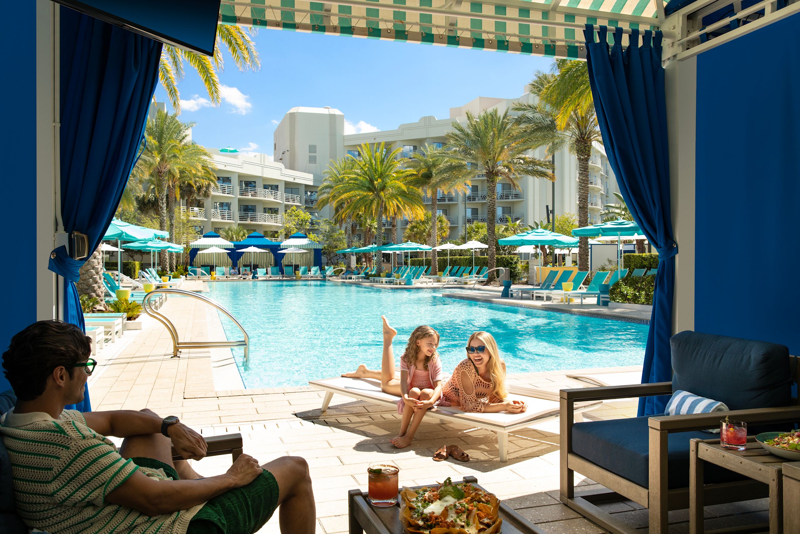 Poolside cabanas