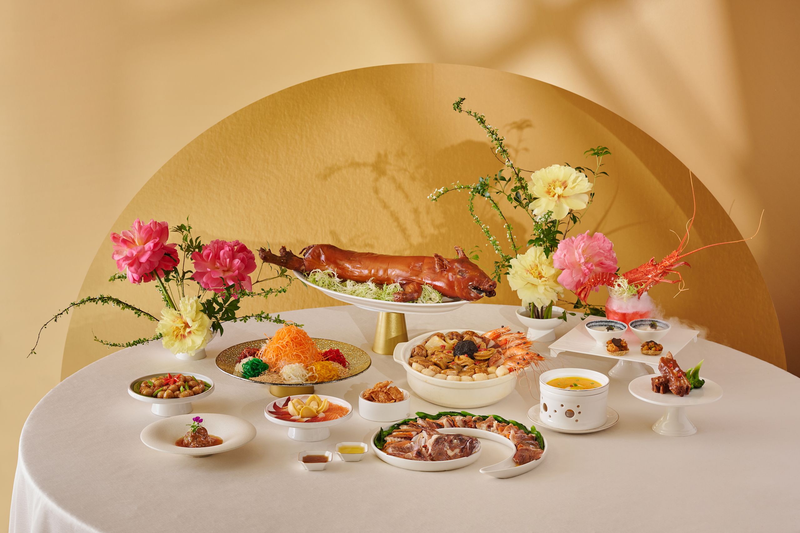 Food Selections on a Table at Golden Peony