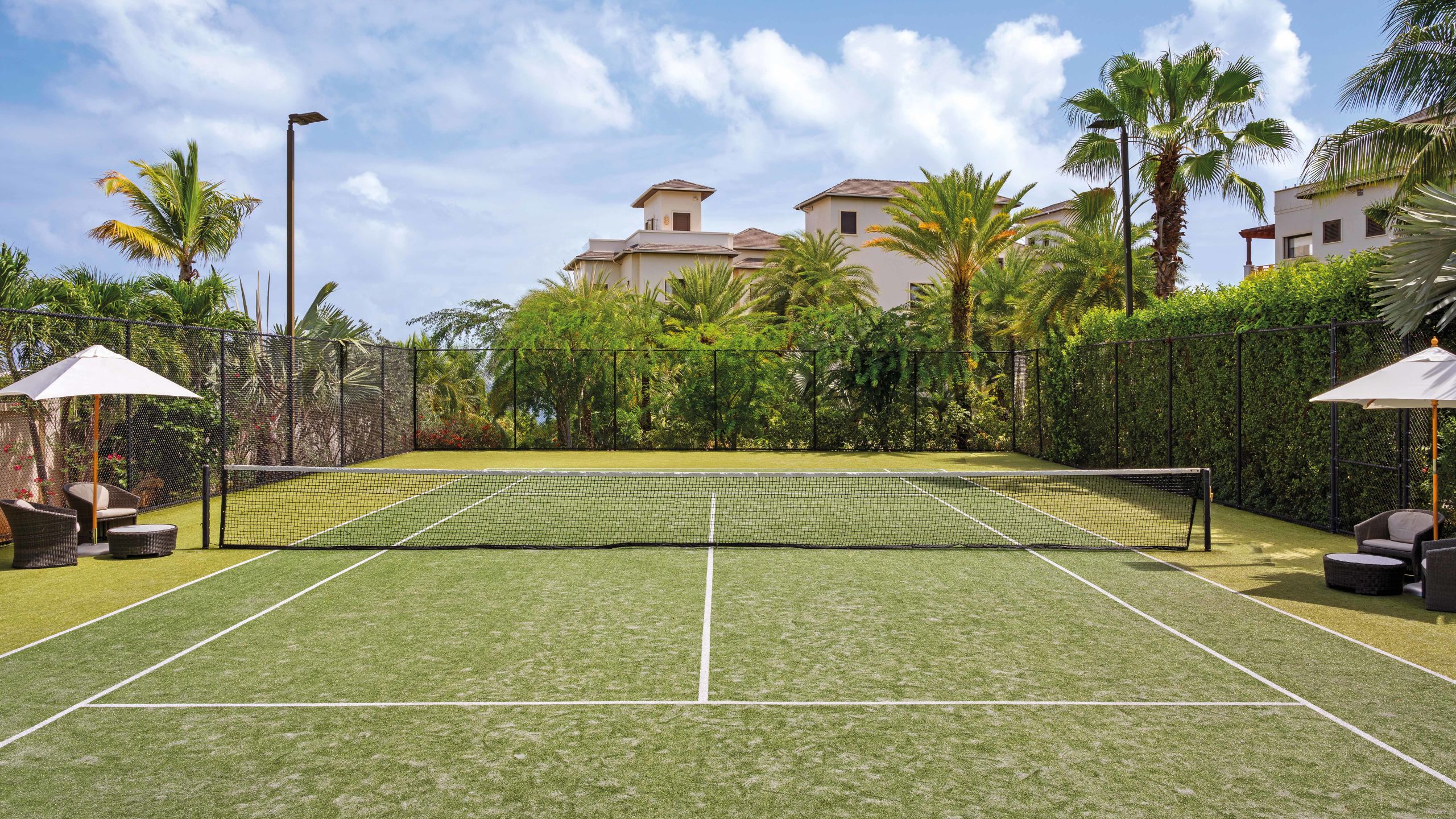 View of tennis court