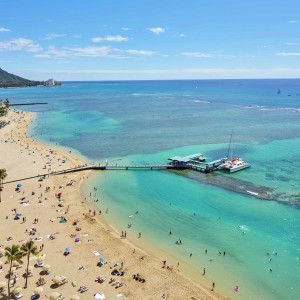 Hilton Hawaiian Village Waikiki Beach Resort - Our Paradise Pool. One of 5  pools and home to the best waterslide in Waikiki. #bestpoolsinwaikiki  #hiltonhawaiianvillage