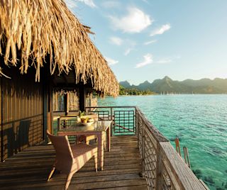 Overwater Bungalow Patio with View of Lagoon