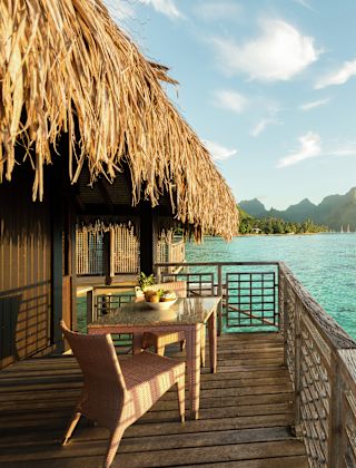 Overwater Bungalow Patio with View of Lagoon