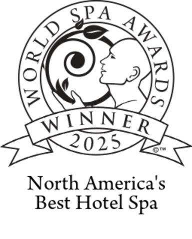 North America's Best hotel spa award logo, World Spa Awards Winner 2025