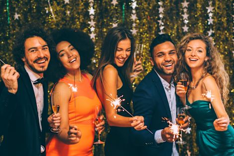 a Group of People  Holding Sparklers  for a Party Celebration