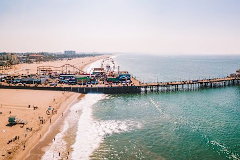 Wide shot of pier