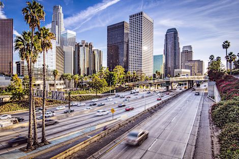 Shot of city and freeway