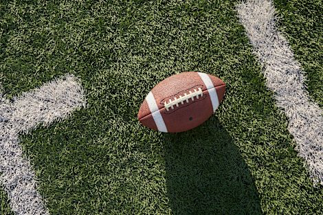Top down view of American football