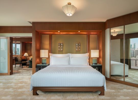 king bed in guest room