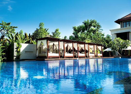Cabanas around pool area