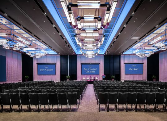 Ballroom with chairs and projectors