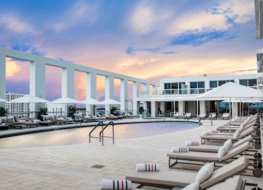 Outdoor Swimming Pool with Deck Chairs