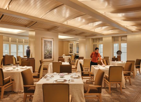 Golden Peony with tables and chairs set up