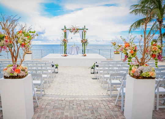 Wedding setup with sea view