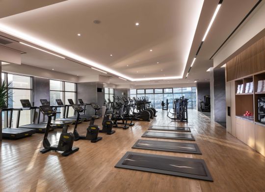 Cross trainers and elliptical machines in the fitness centre
