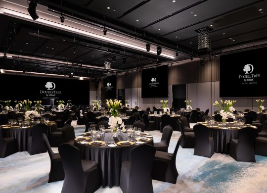 meeting room with round tables